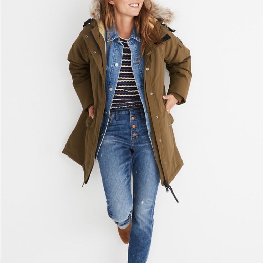 NWT Madewell + Penfield Deerfield A-Line Parka Olive